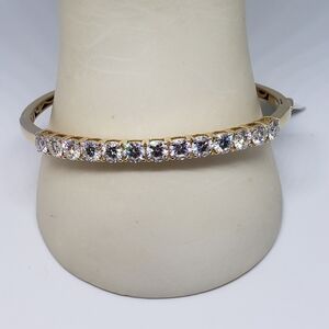 5.6 ctw Moissanite Bangle Style Bracelet set in 18k Gold Over Sterling Silver